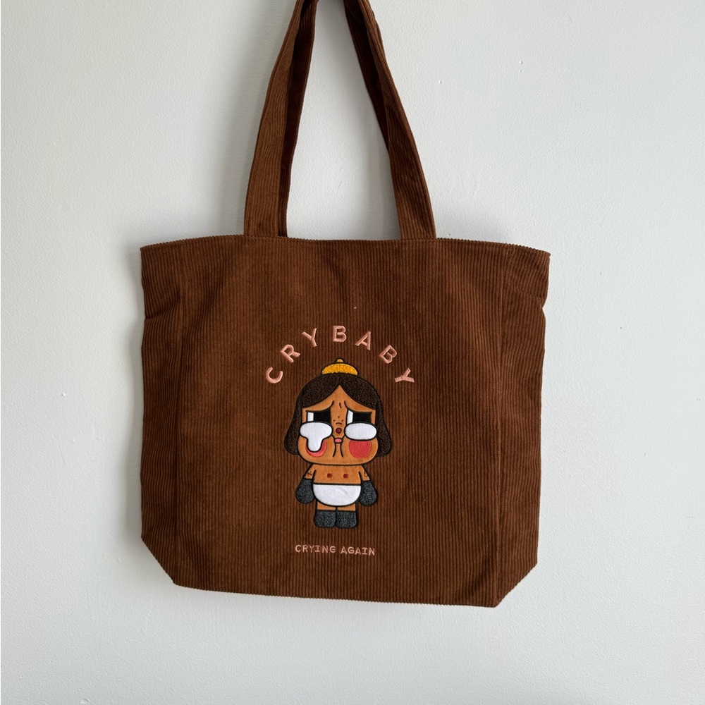 Brown Crybaby Tote Bag by‎ Popmart